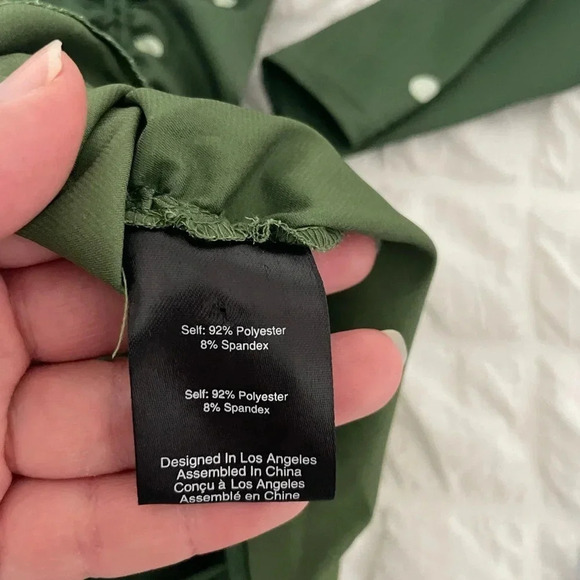 For love & Lemons green Davies polka dot ruched mini dress - Picture 12 of 15